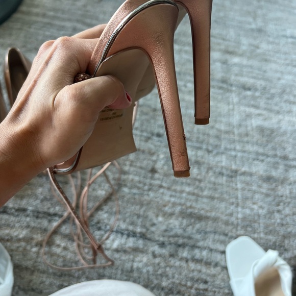 Rose Gold Strappy Heels - Picture 5 of 5